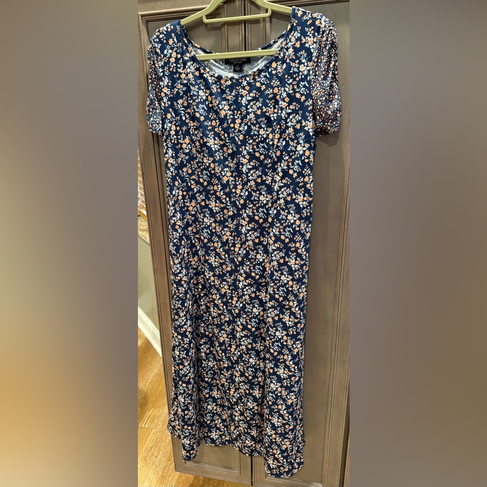 Perceptions Blue Puff Sleeve Maxi Sundress